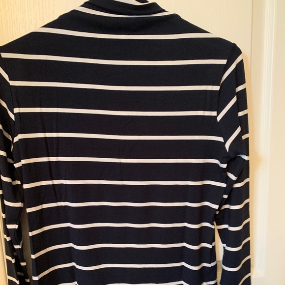 STRIPED DARK NAVY TOP - MODALF TURTLENECK - Picture 2 of 8